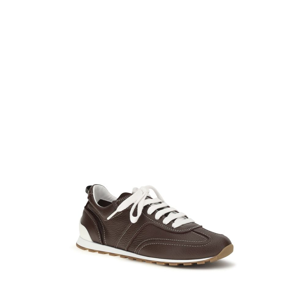 Brunello Cucinelli Braune Kalbsleder Bos Taurus Athletic Sneaker