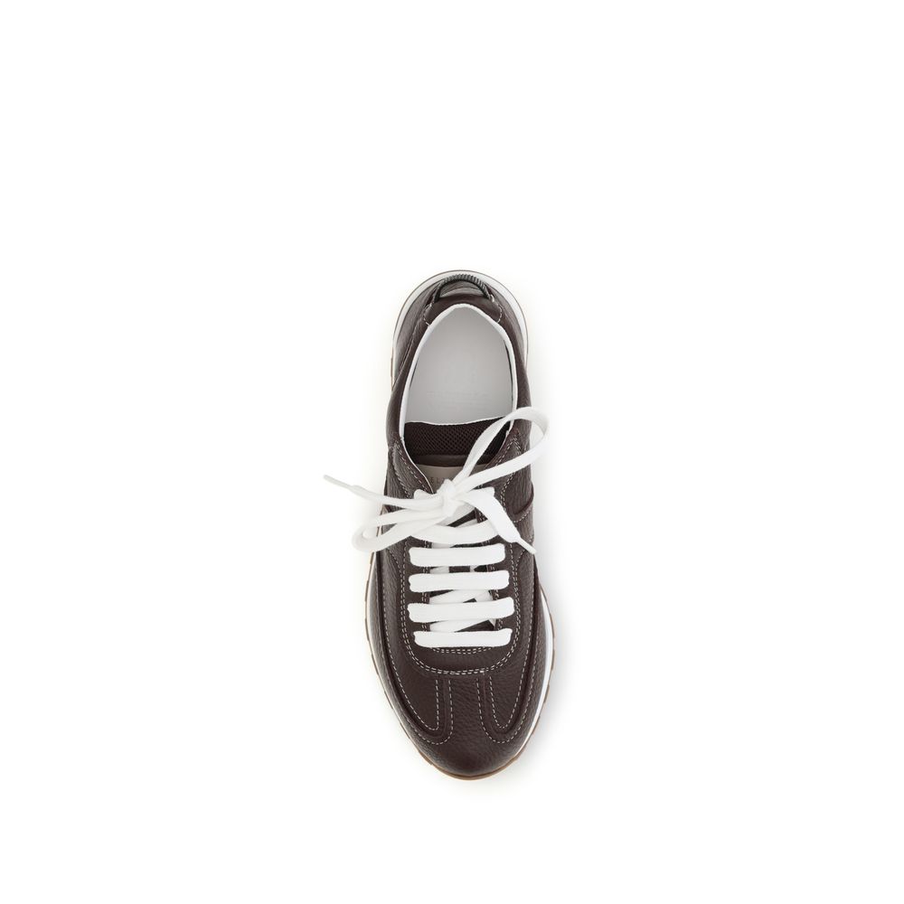 Brunello Cucinelli Braune Kalbsleder Bos Taurus Athletic Sneaker