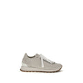Brunello Cucinelli Graue Kalbsleder Bos Taurus Athletic Sneaker