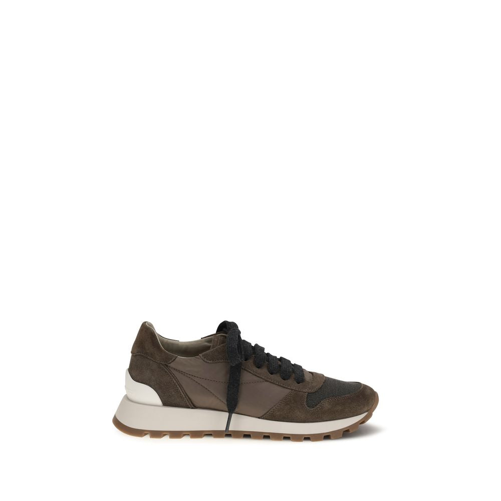 Brunello Cucinelli Braune Kalbsleder Bos Taurus Athletic Sneaker