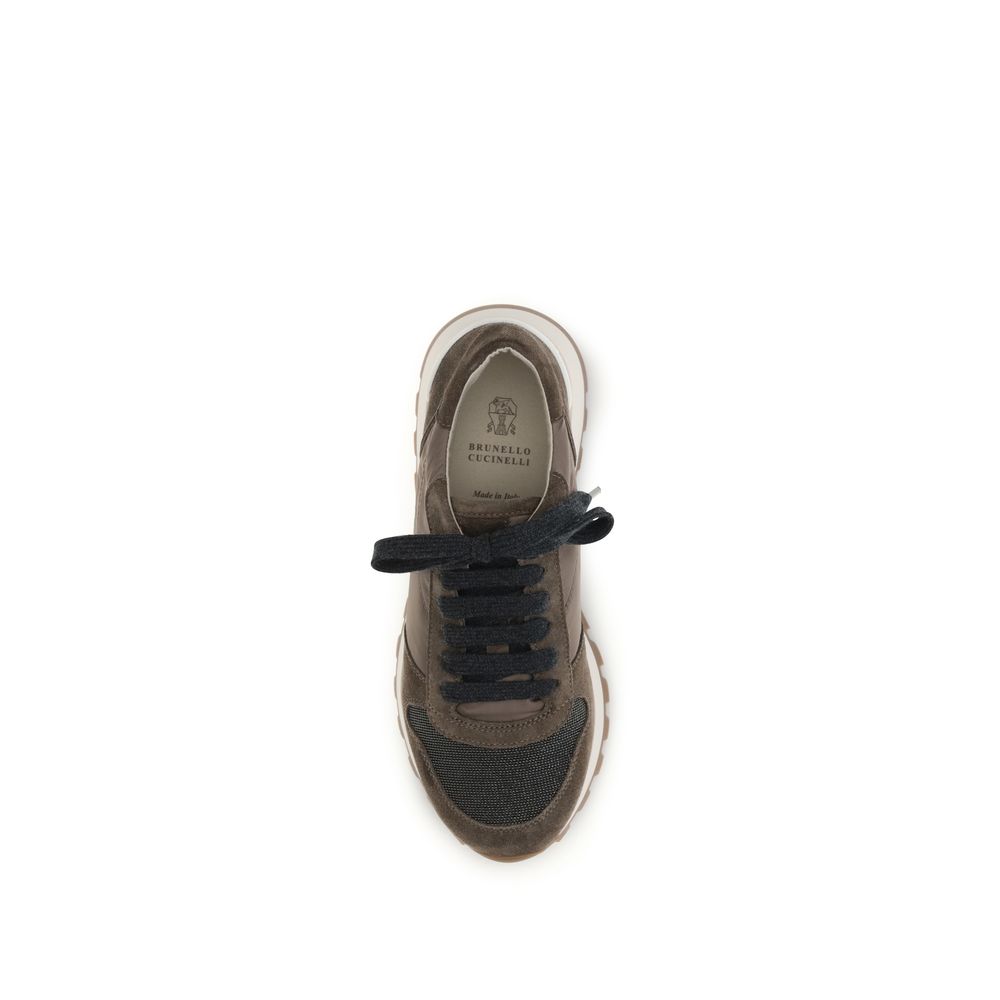Brunello Cucinelli Braune Kalbsleder Bos Taurus Athletic Sneaker