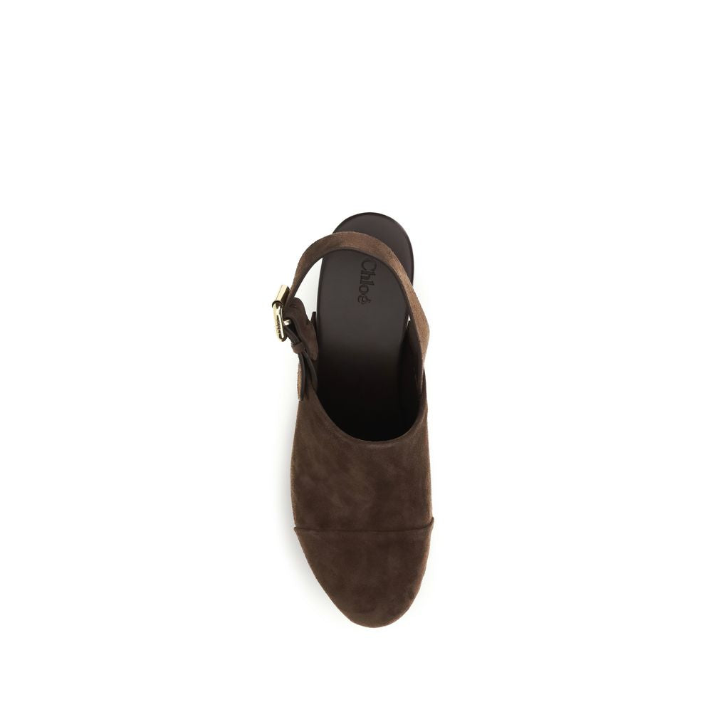 Chloé Braune Kalbsleder Bos Taurus Clogs