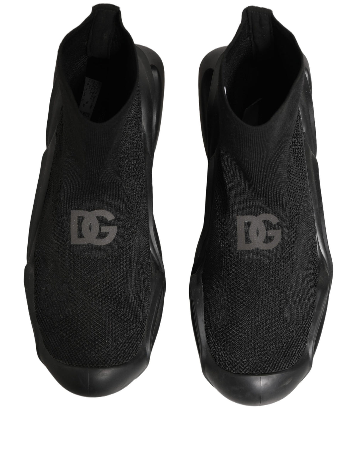 Dolce & Gabbana Schwarze Slipper-Sneaker mit Wellenmuster für Herren