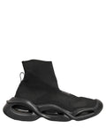 Dolce & Gabbana Schwarze Slipper-Sneaker mit Wellenmuster für Herren