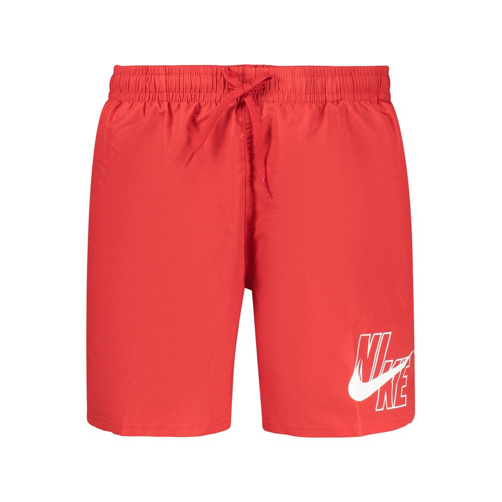 Herren-Badeshorts aus rotem Polyester