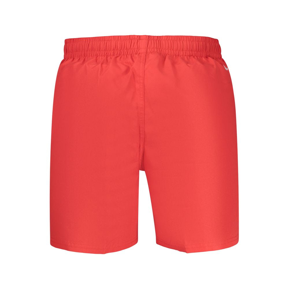 Herren-Badeshorts aus rotem Polyester