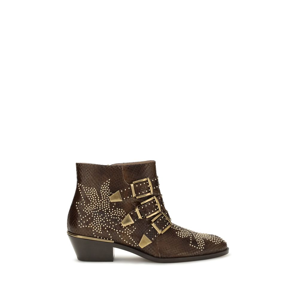 Chloé Braune Ankle Boots aus Kalbsleder Bos Taurus