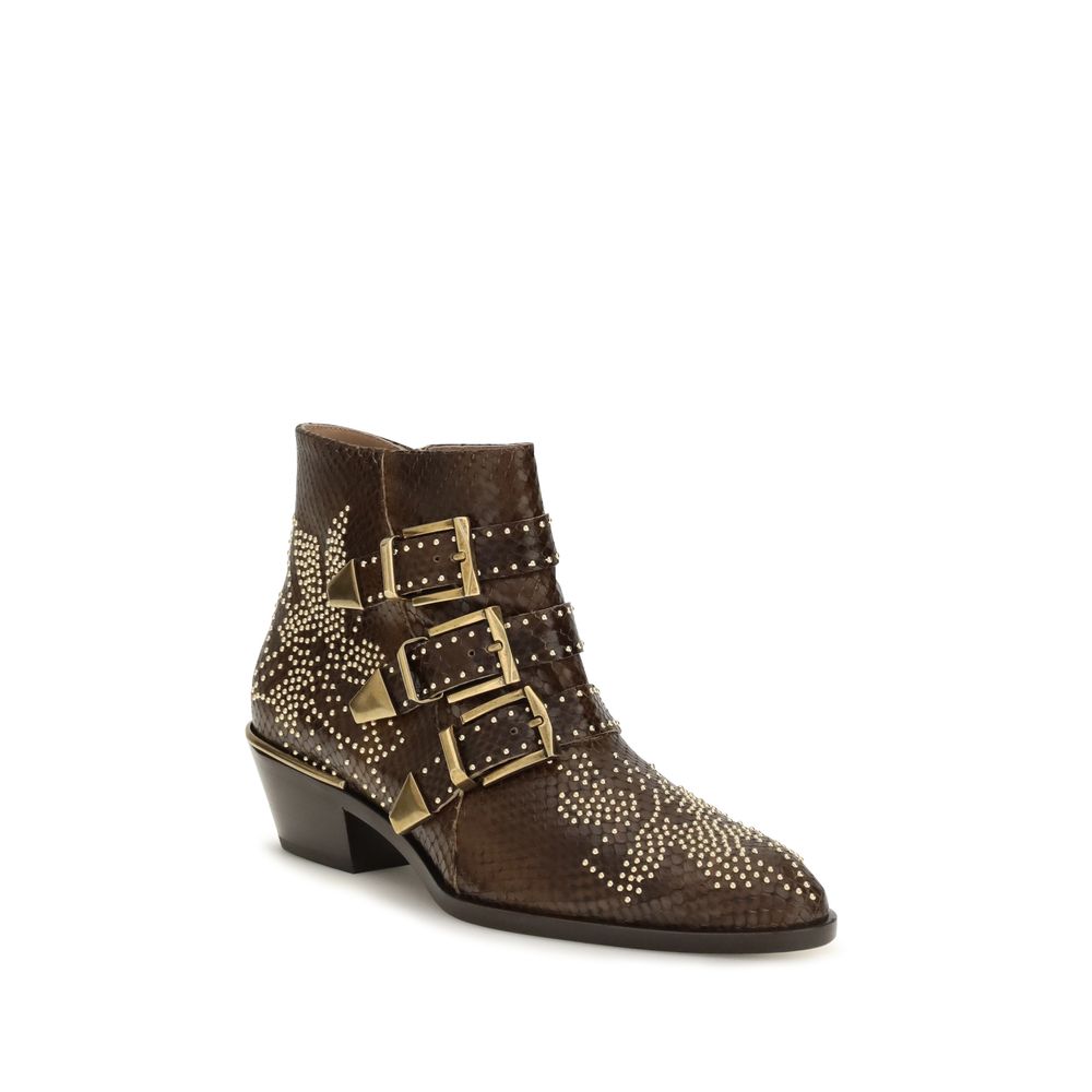 Chloé Braune Ankle Boots aus Kalbsleder Bos Taurus