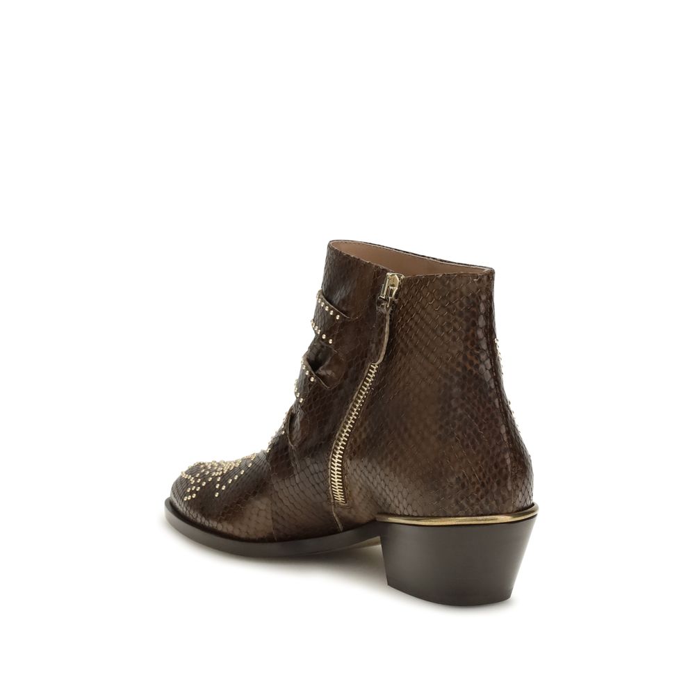 Chloé Braune Ankle Boots aus Kalbsleder Bos Taurus