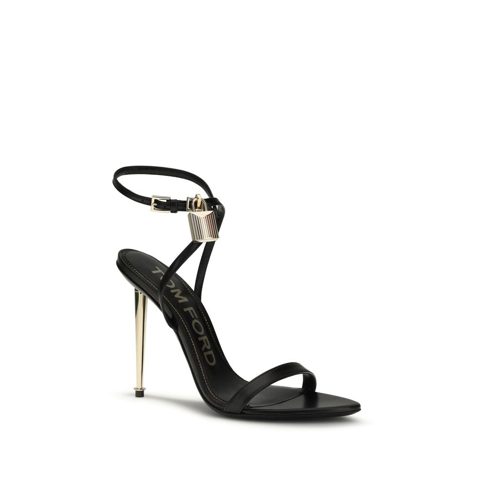 Tom Ford Schwarze Stilettosandalen aus Ziegenleder