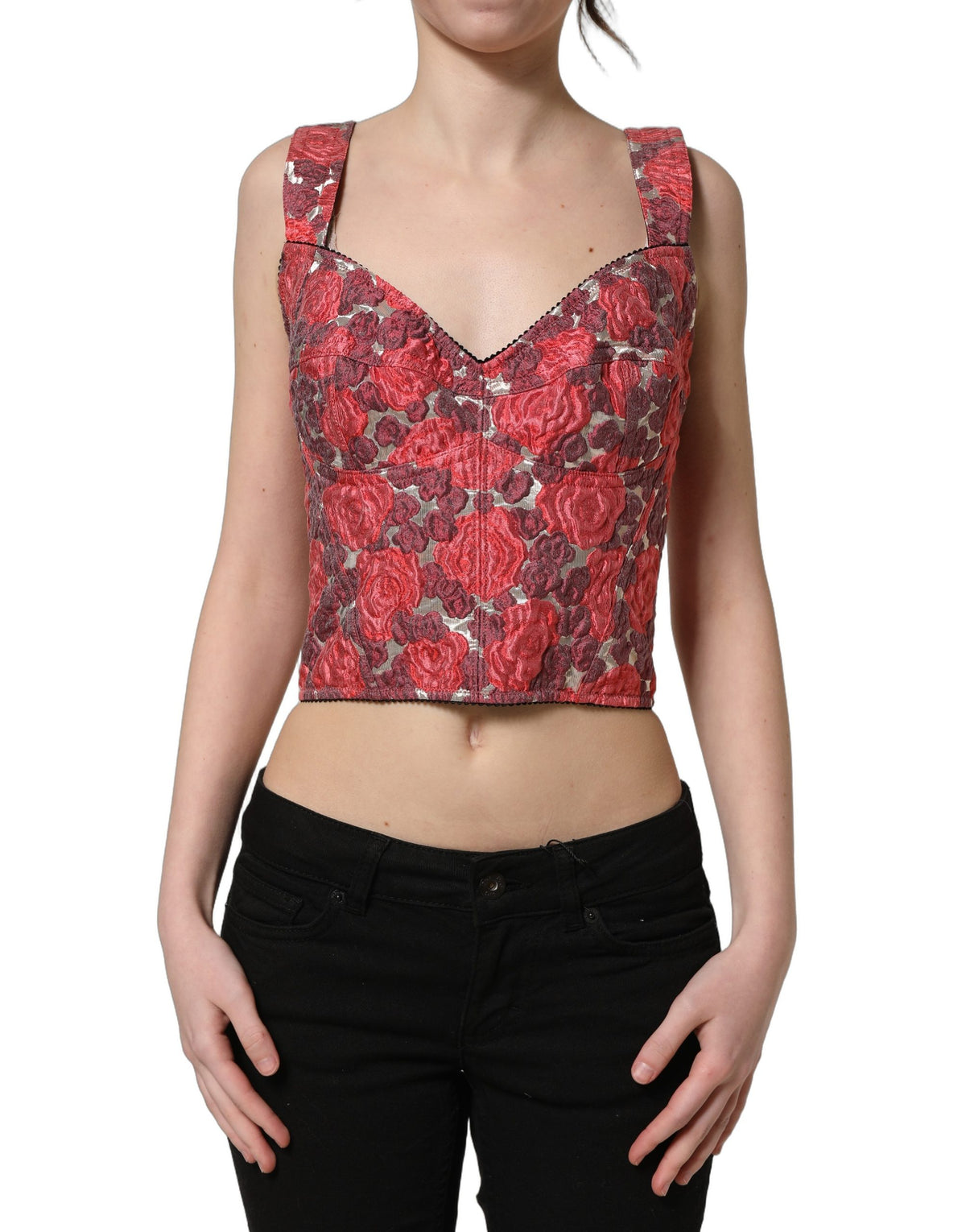 Dolce & Gabbana Bustier-Top mit Blumenprint in Multicolor
