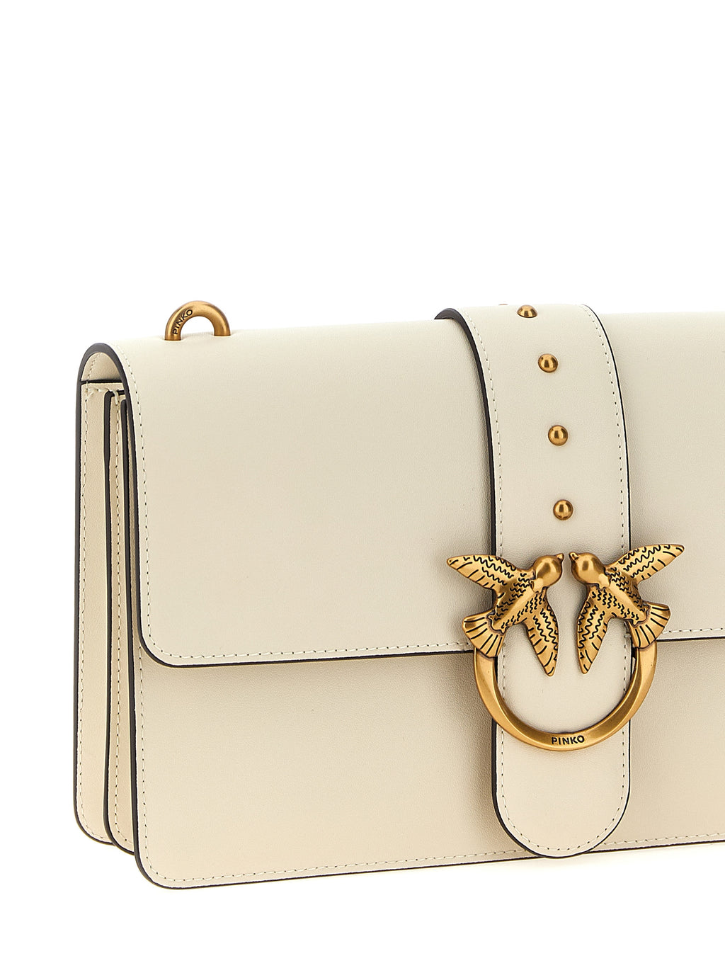 PINKO Weiße Umhängetasche aus Ziegenleder