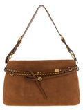 PINKO Braune Schultertasche aus Rindsleder
