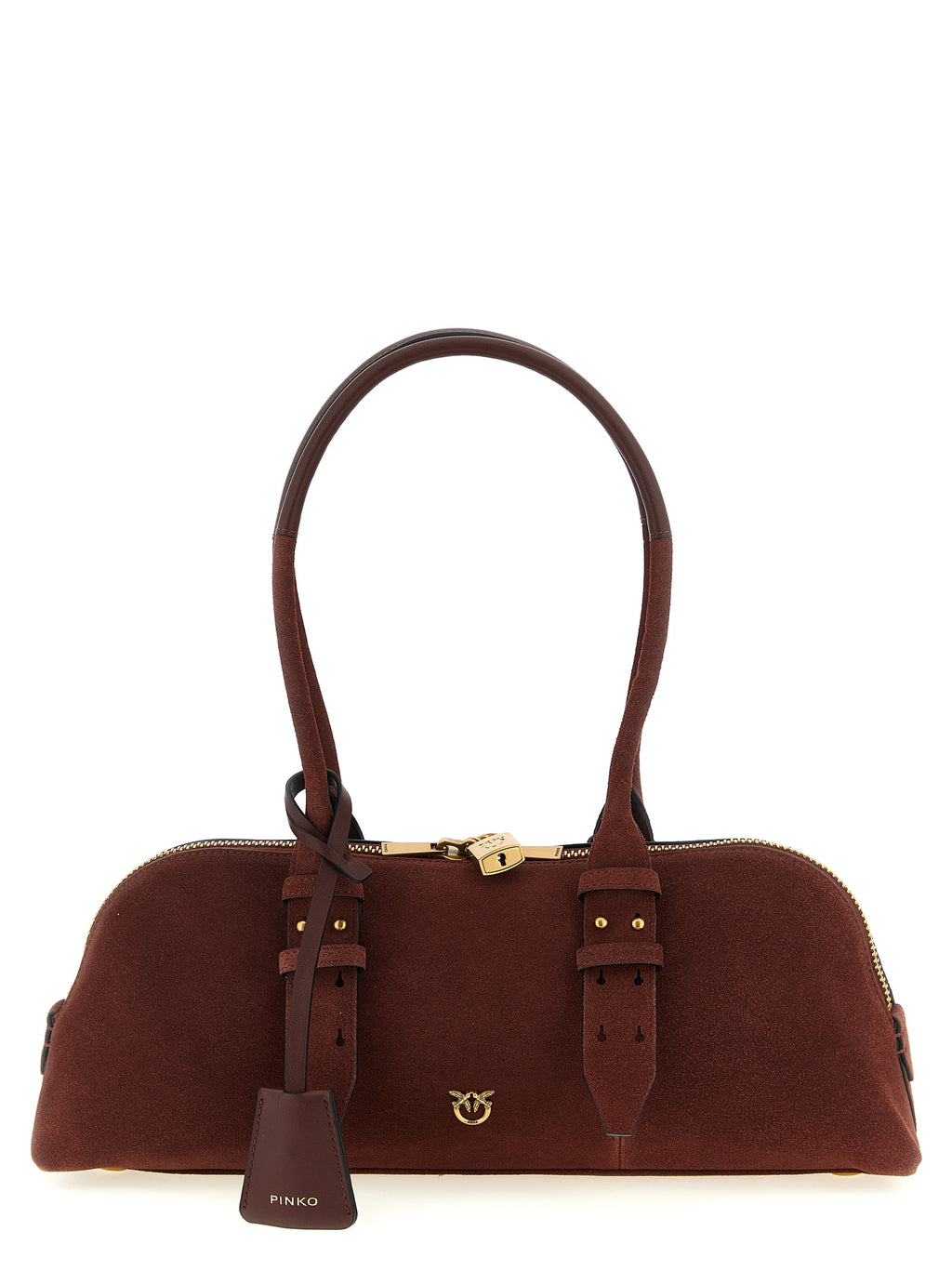 PINKO Schultertasche aus bordeauxrotem Rindsleder