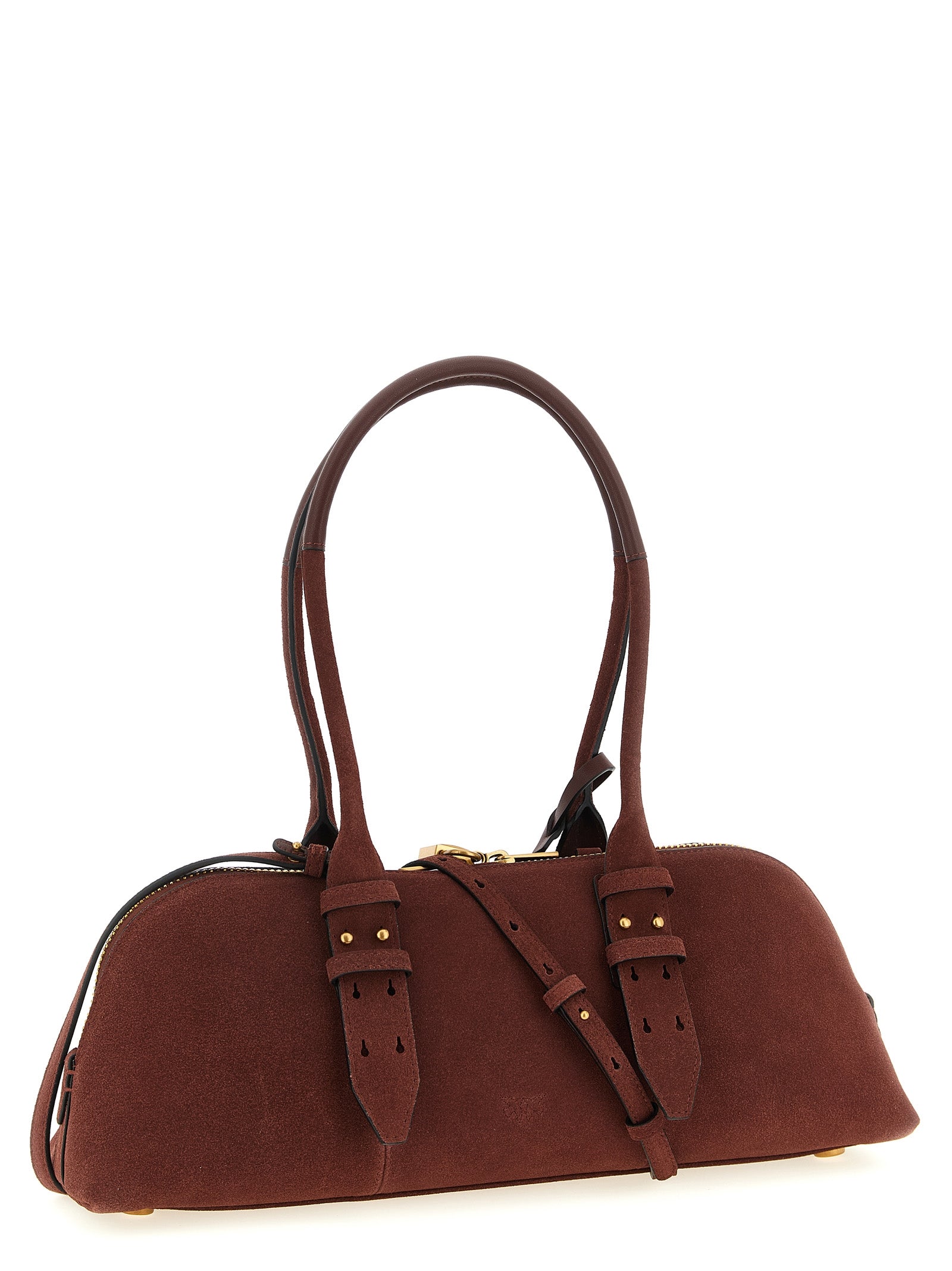 PINKO Schultertasche aus bordeauxrotem Rindsleder