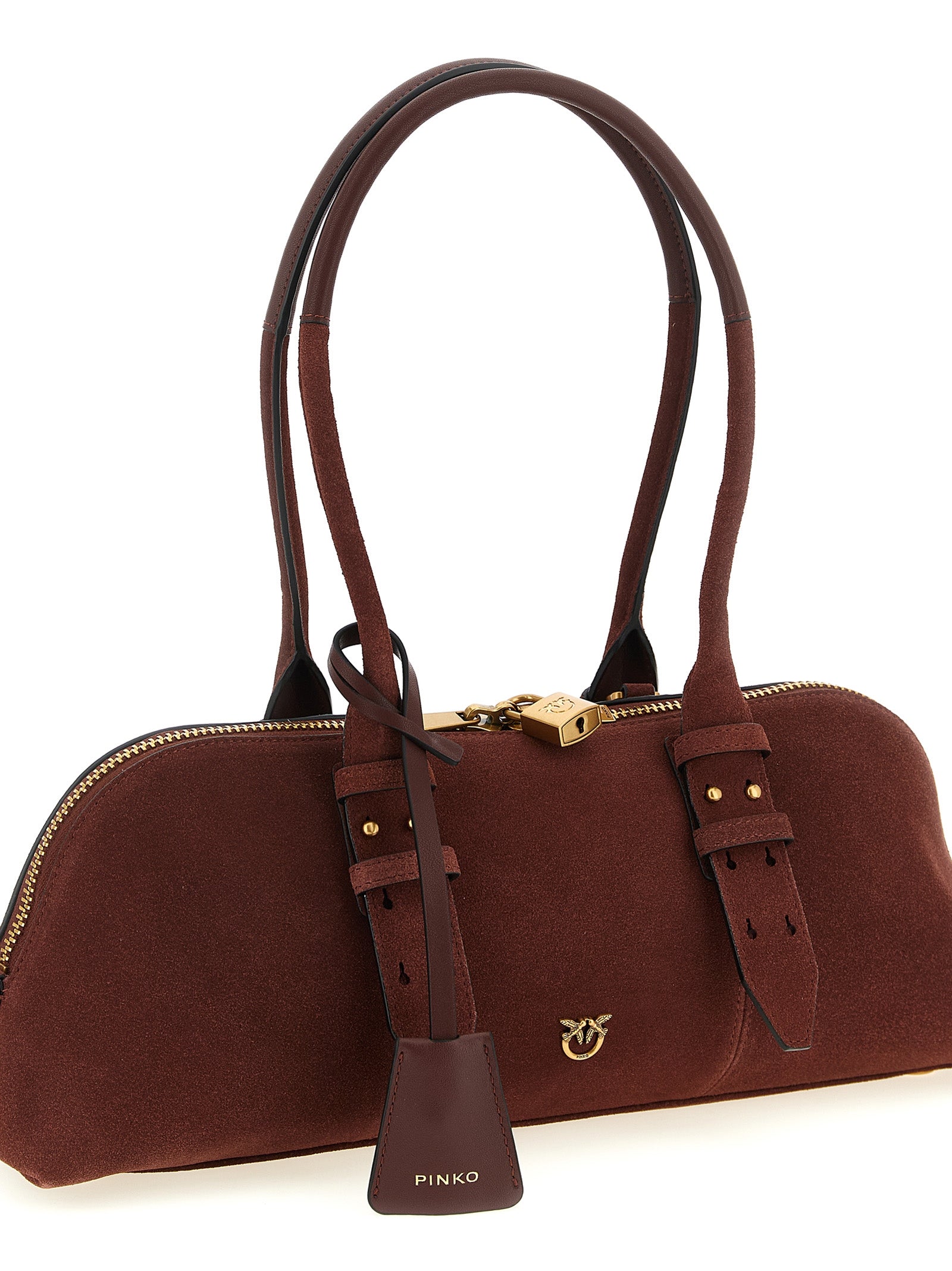 PINKO Schultertasche aus bordeauxrotem Rindsleder