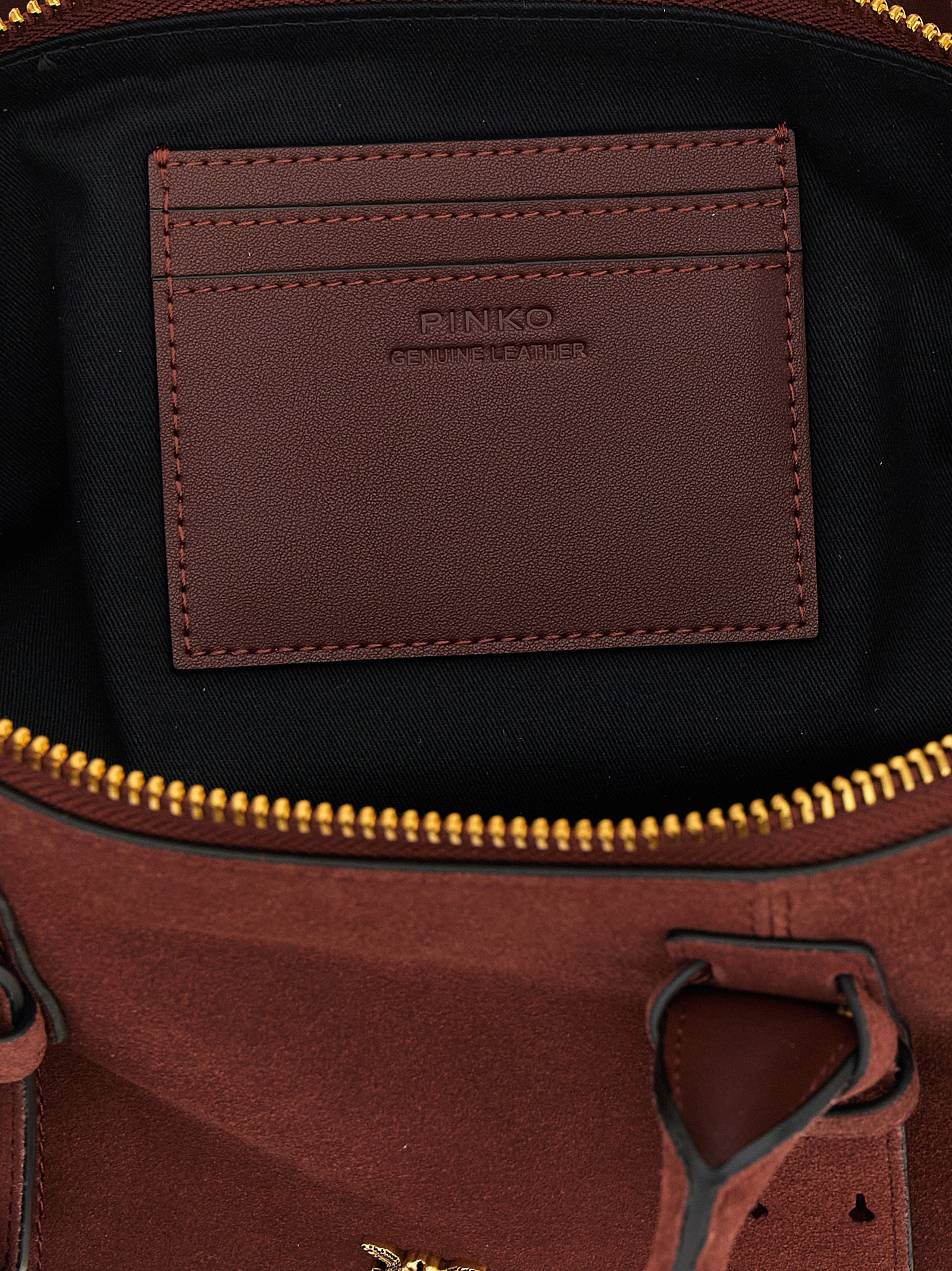 PINKO Schultertasche aus bordeauxrotem Rindsleder