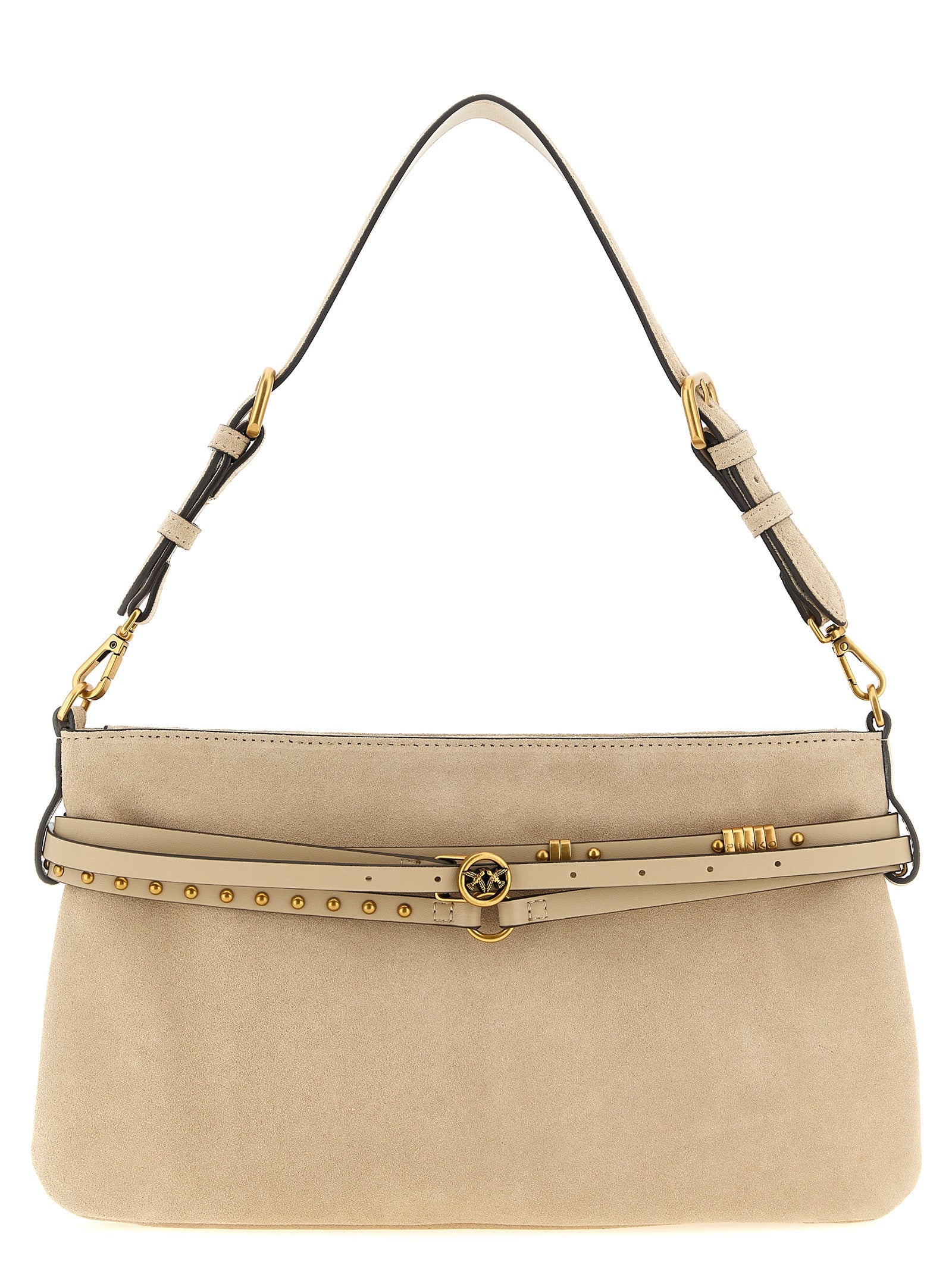 PINKO Beige Kalbsleder-Schultertasche