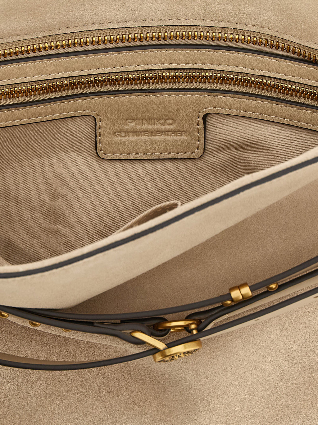 PINKO Beige Kalbsleder-Schultertasche