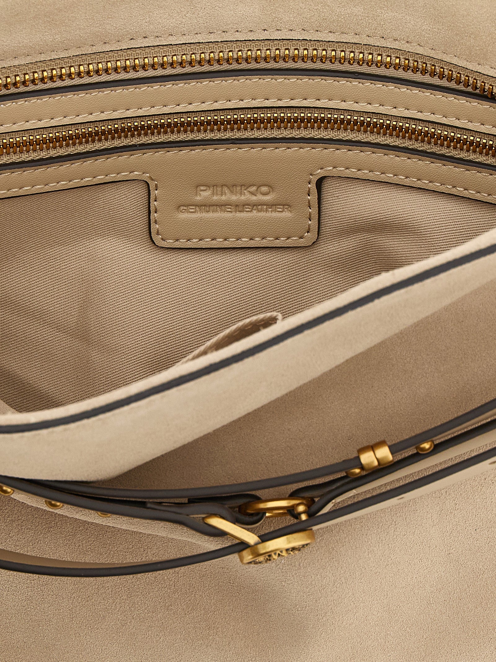 PINKO Beige Kalbsleder-Schultertasche