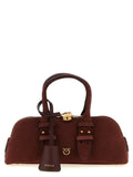 PINKO Schultertasche aus bordeauxrotem Rindsleder