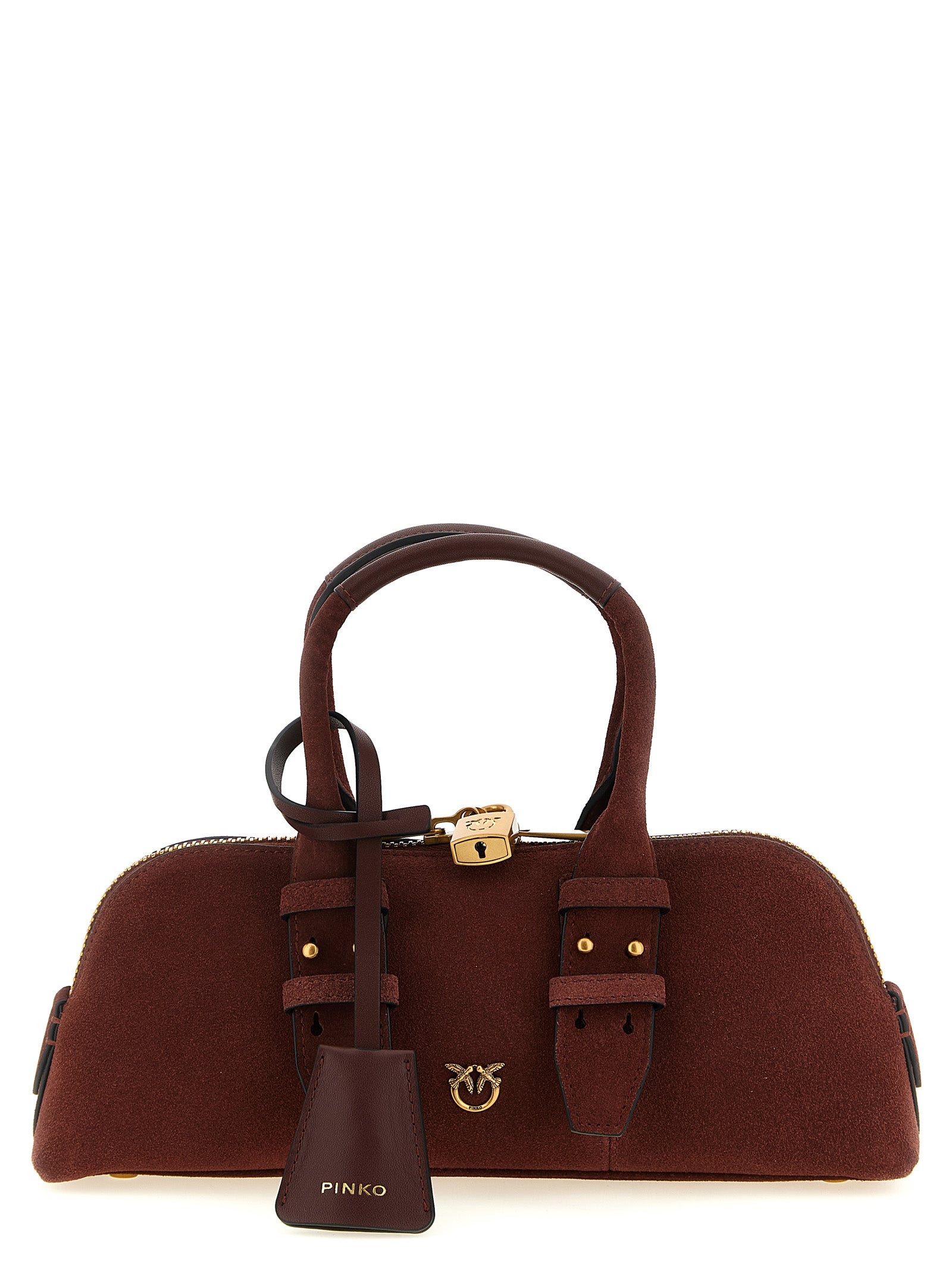 PINKO Schultertasche aus bordeauxrotem Rindsleder