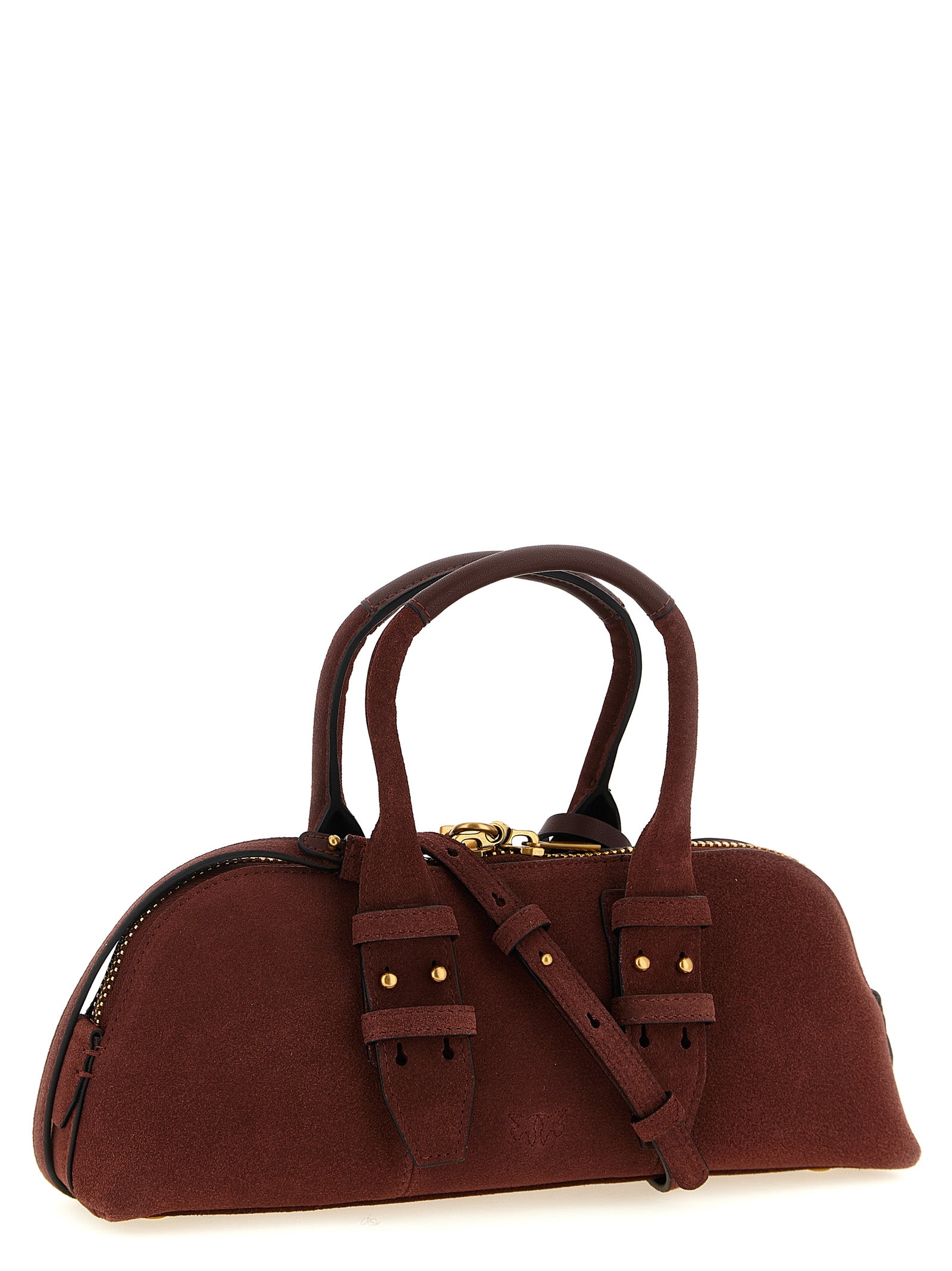 PINKO Schultertasche aus bordeauxrotem Rindsleder