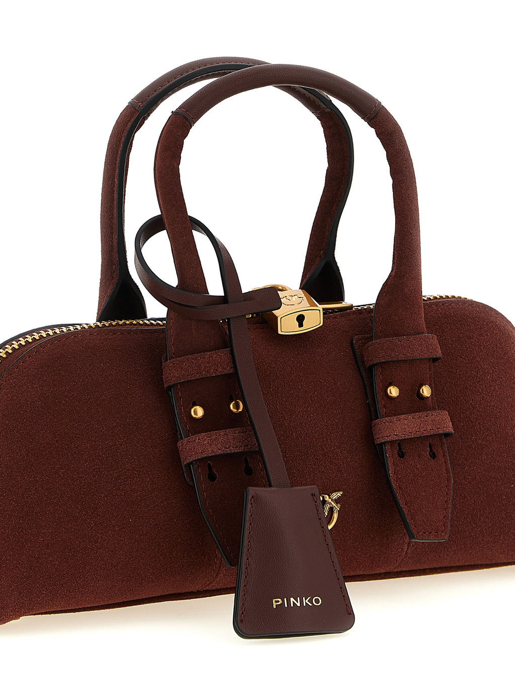 PINKO Schultertasche aus bordeauxrotem Rindsleder