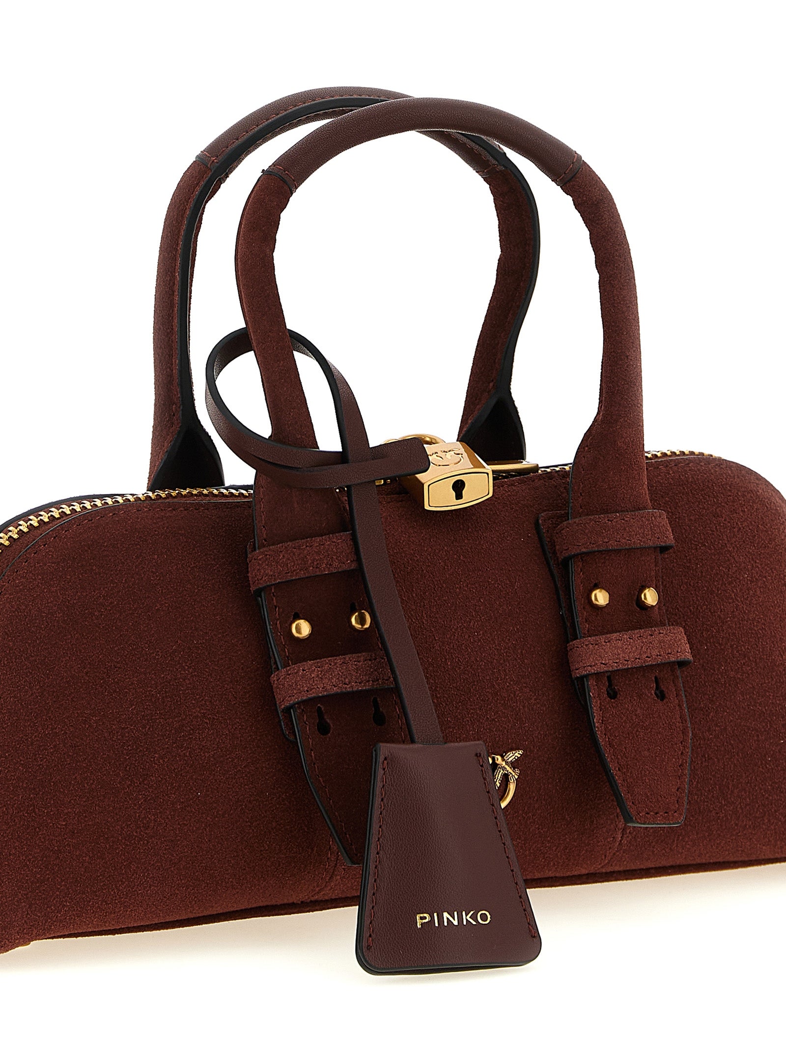 PINKO Schultertasche aus bordeauxrotem Rindsleder