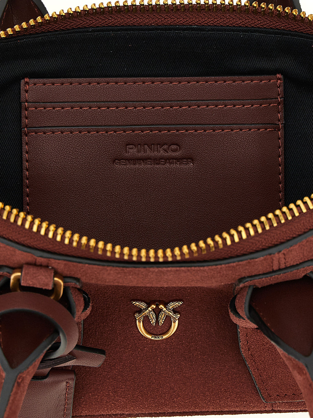 PINKO Schultertasche aus bordeauxrotem Rindsleder