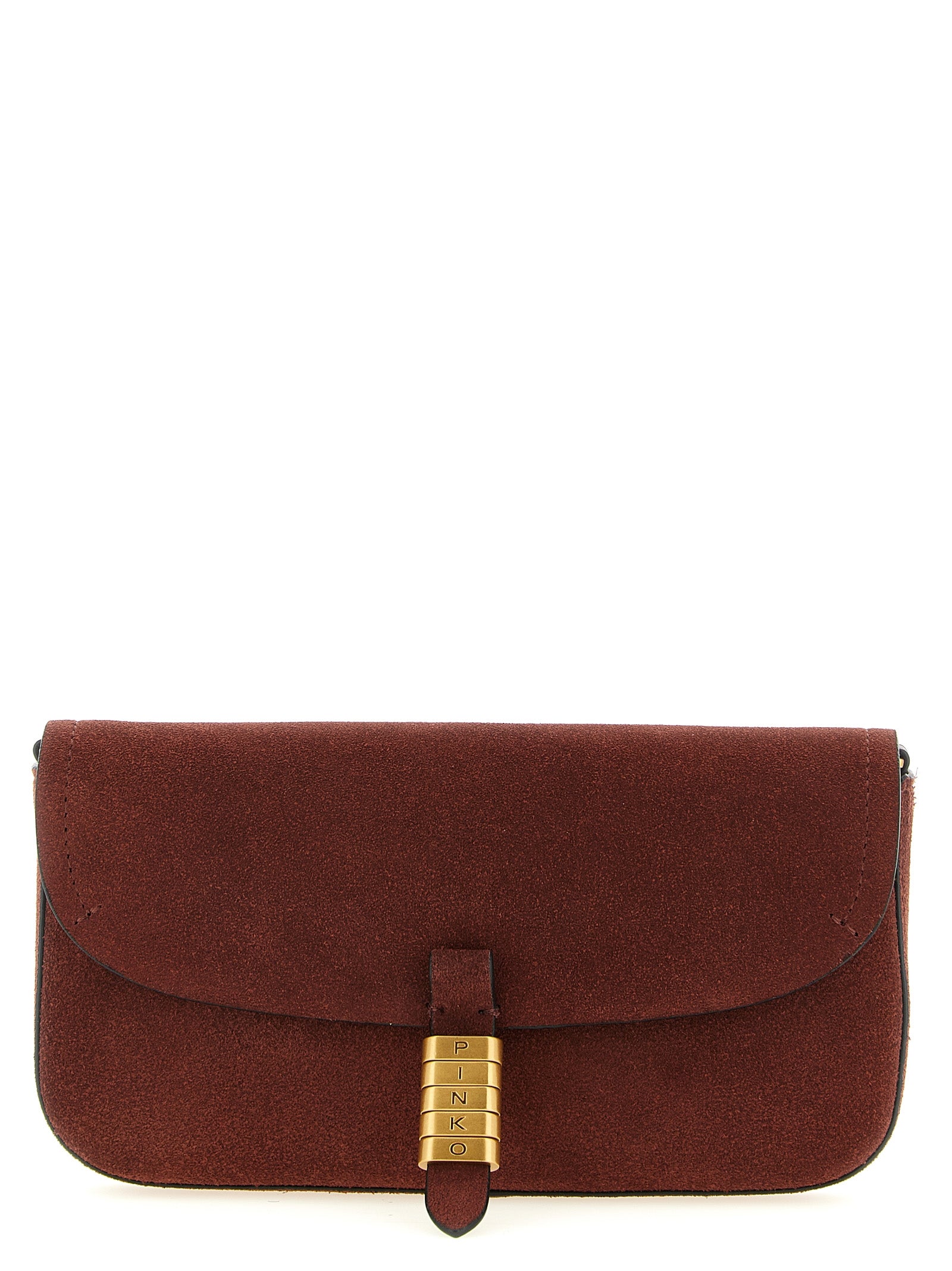 PINKO Schultertasche aus bordeauxrotem Rindsleder