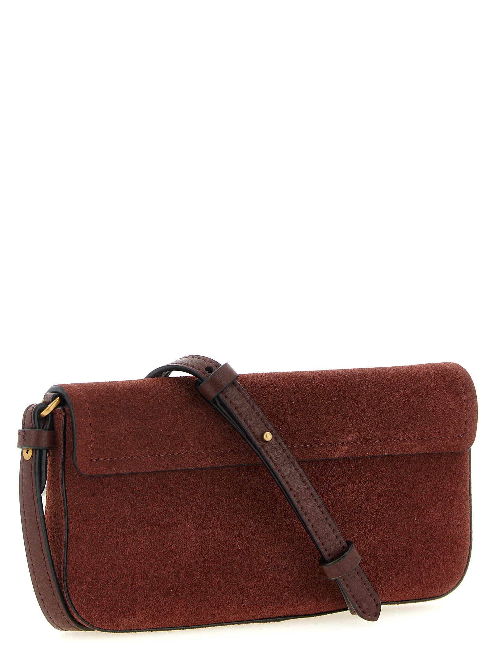 PINKO Schultertasche aus bordeauxrotem Rindsleder