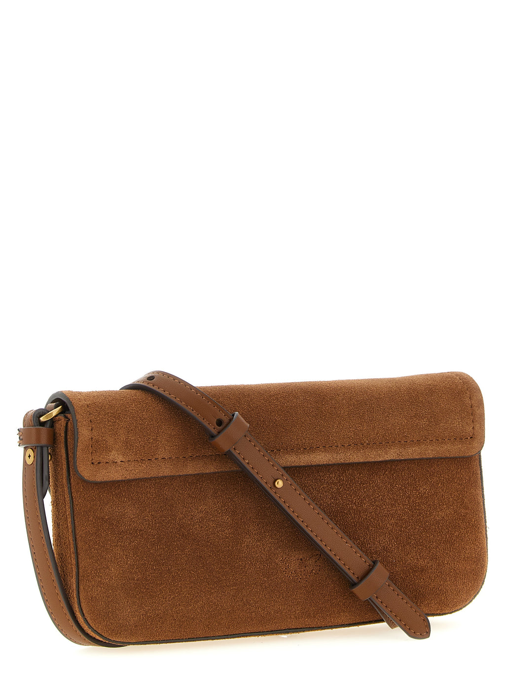 PINKO Braune Schultertasche aus Rindsleder