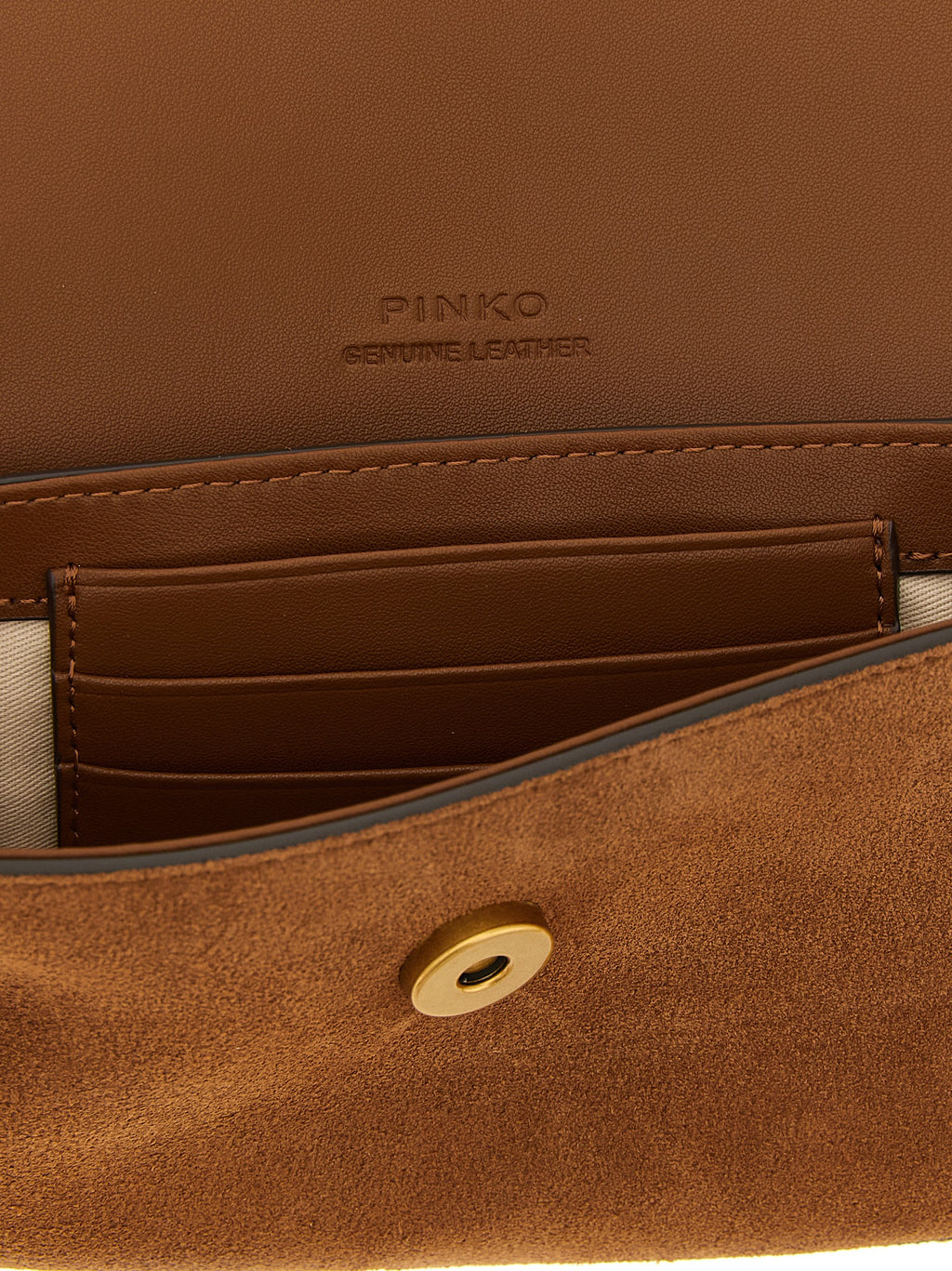 PINKO Braune Schultertasche aus Rindsleder