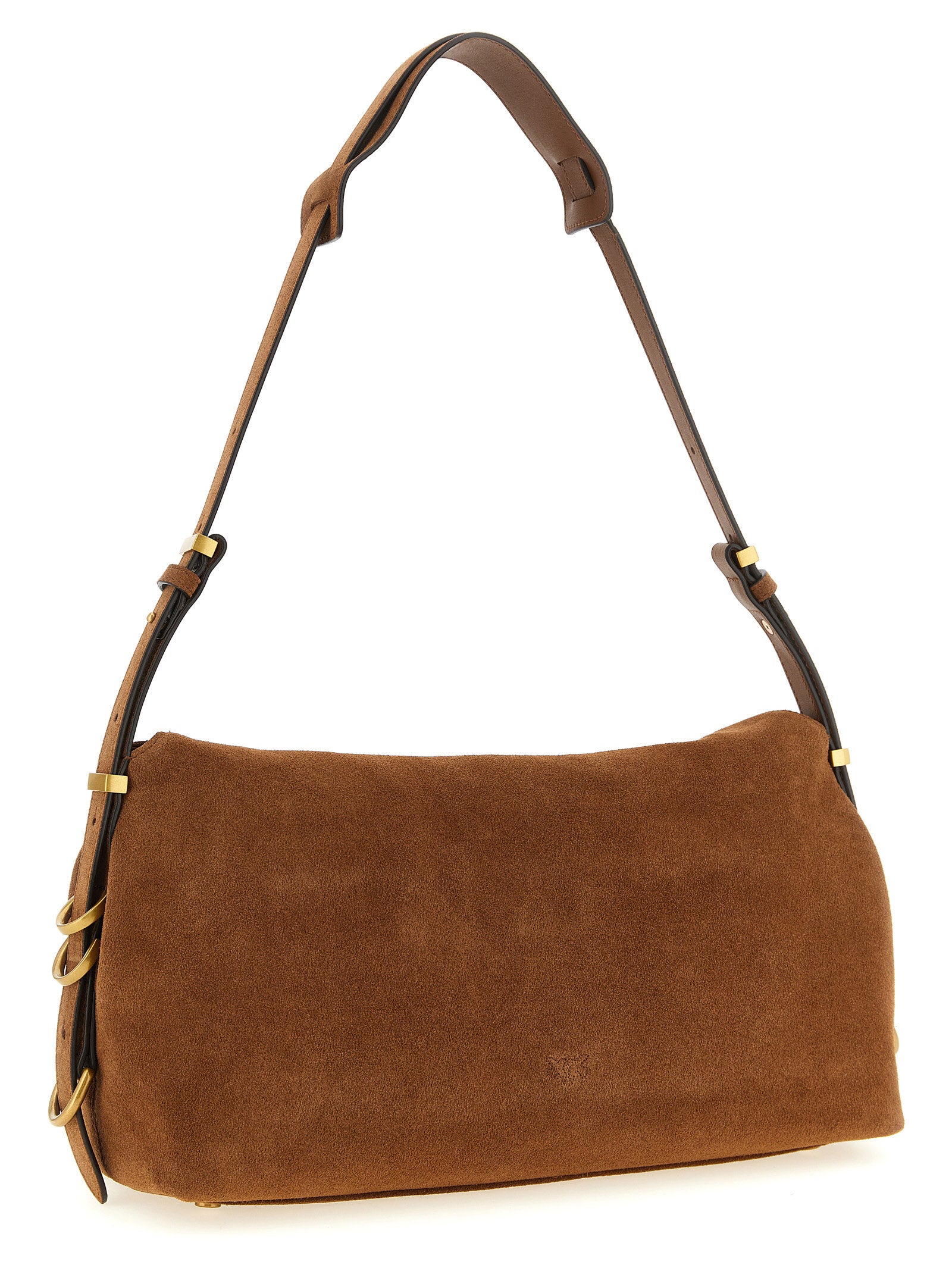 PINKO Braune Schultertasche aus Rindsleder