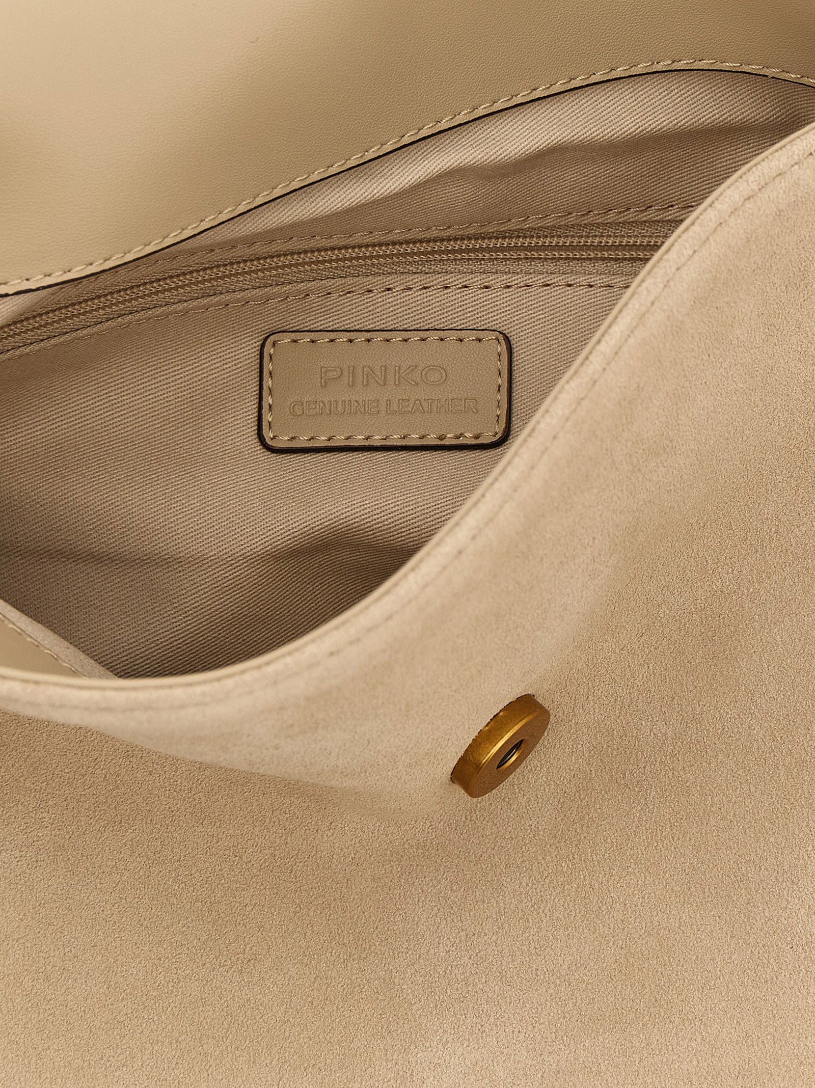PINKO Beige Kalbsleder-Schultertasche
