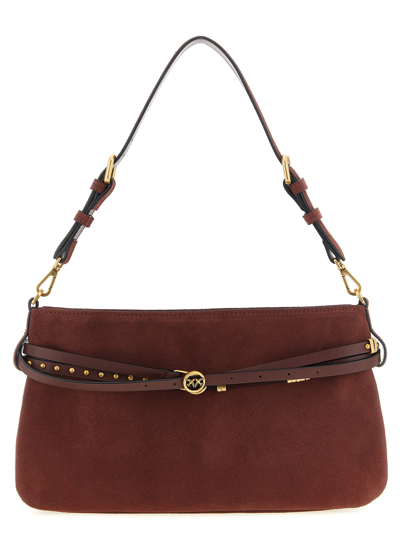 PINKO Schultertasche aus bordeauxrotem Rindsleder