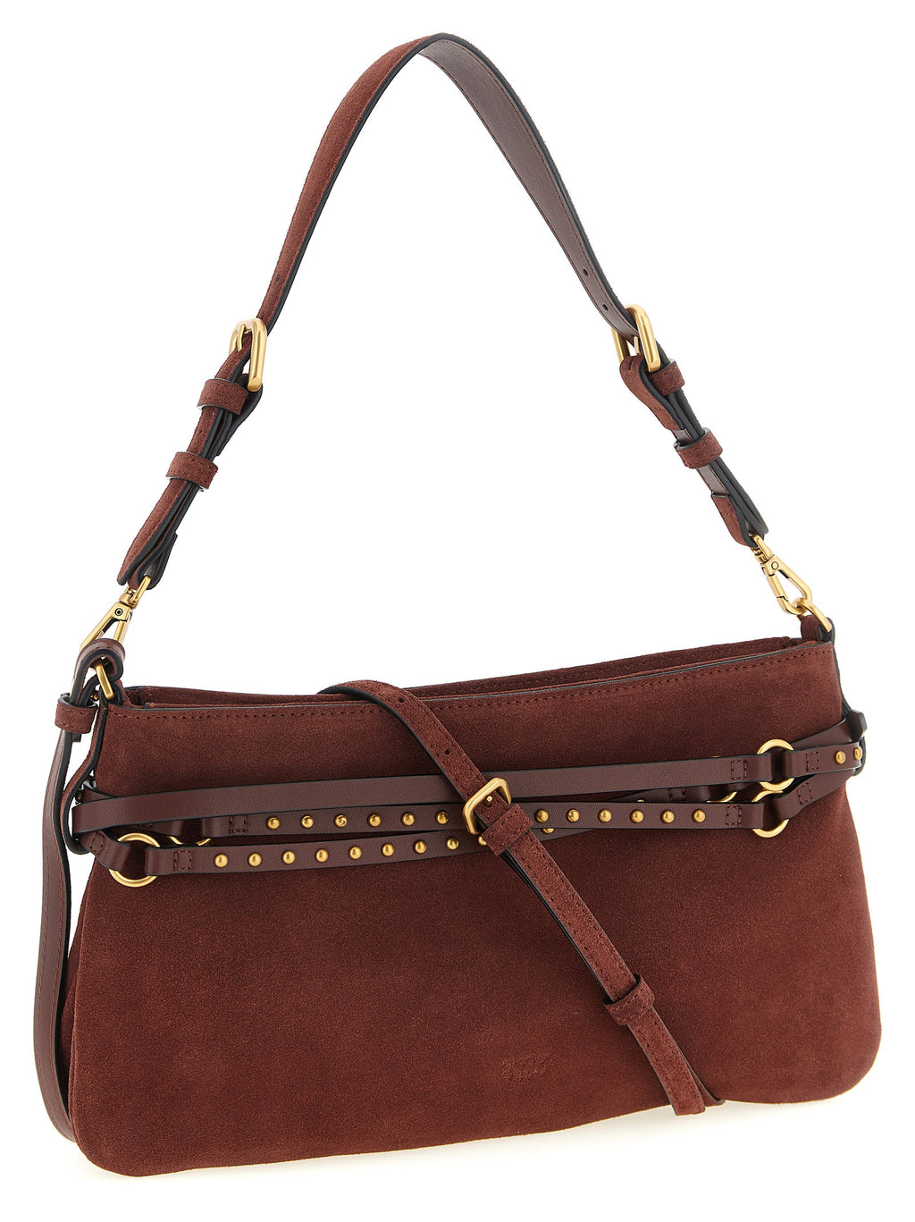 PINKO Schultertasche aus bordeauxrotem Rindsleder