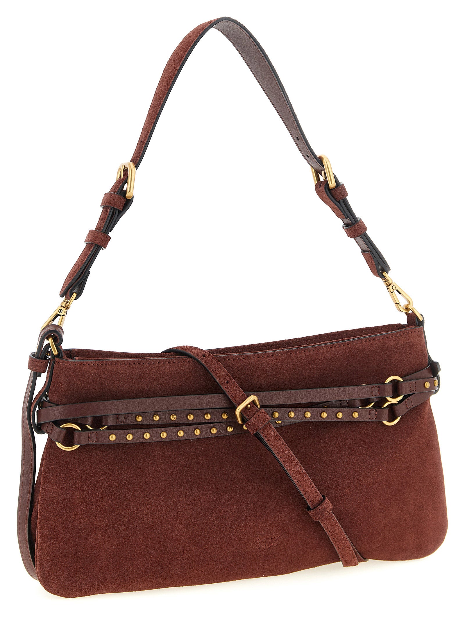 PINKO Schultertasche aus bordeauxrotem Rindsleder