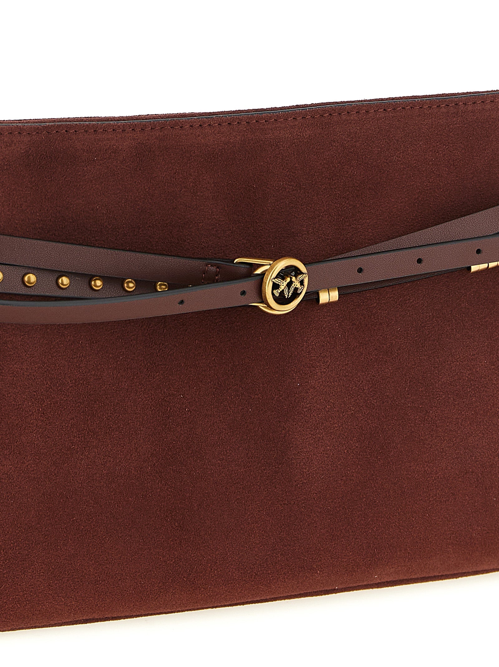 PINKO Schultertasche aus bordeauxrotem Rindsleder