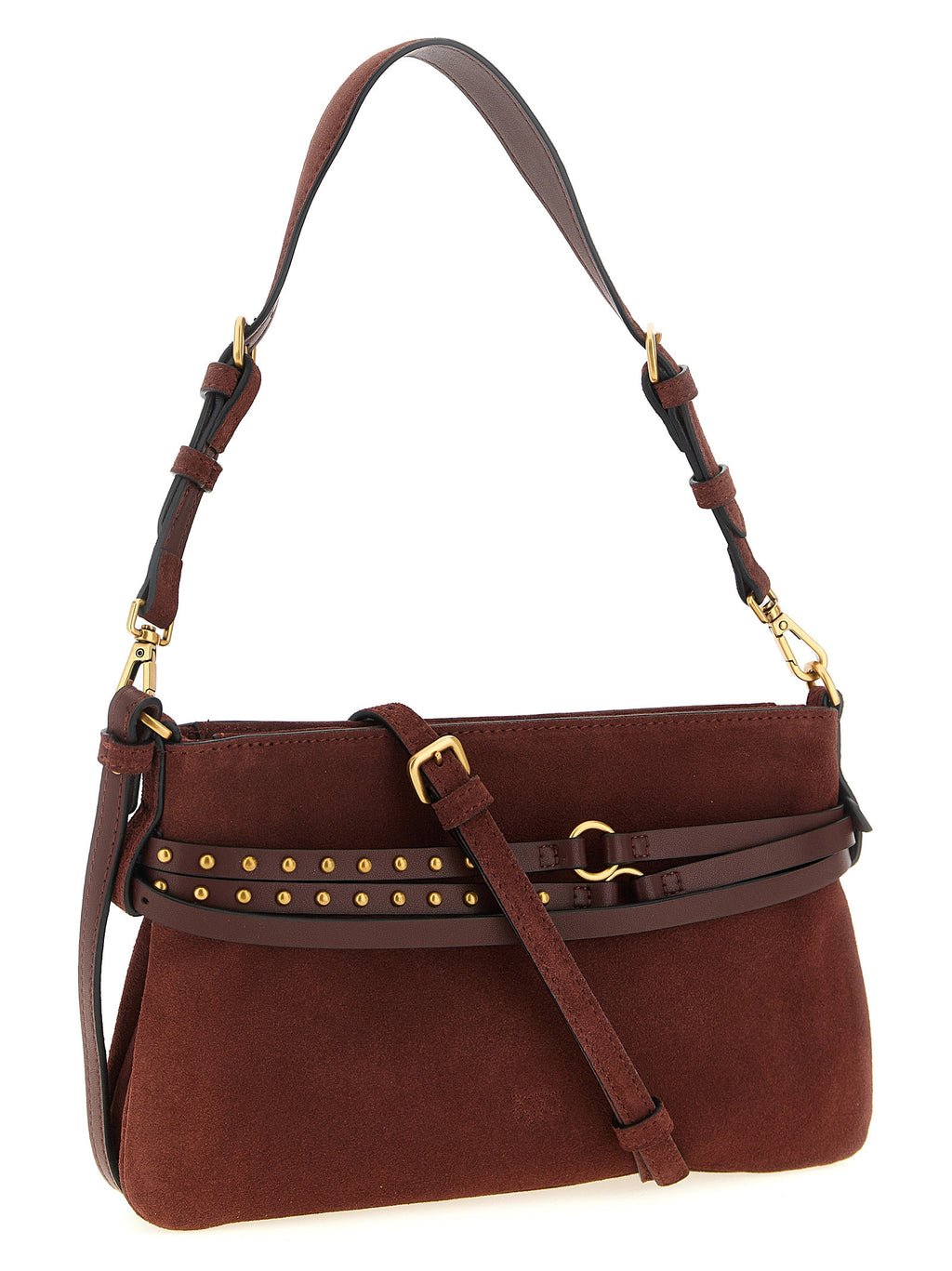 PINKO Schultertasche aus bordeauxrotem Lammleder