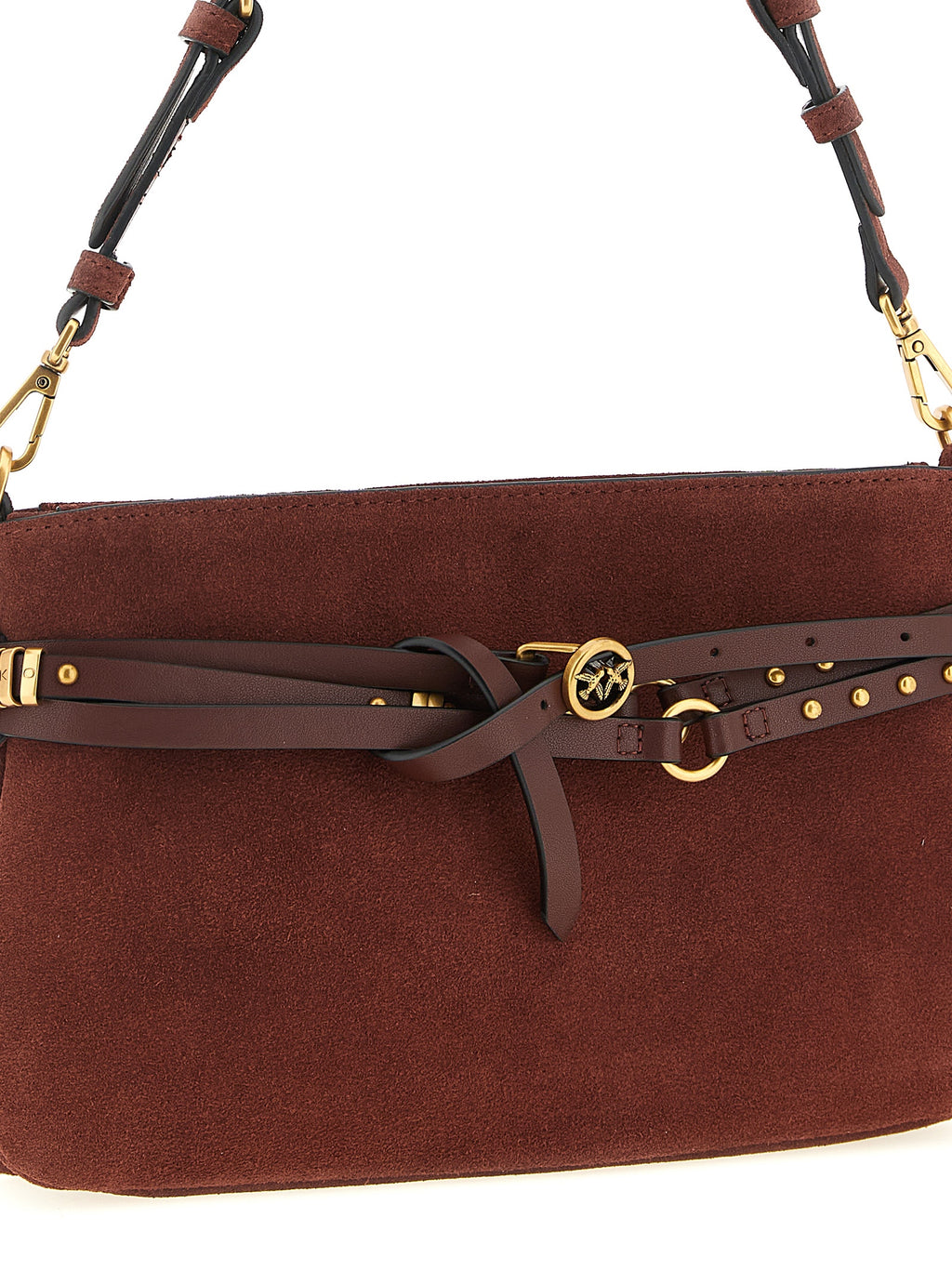 PINKO Schultertasche aus bordeauxrotem Lammleder