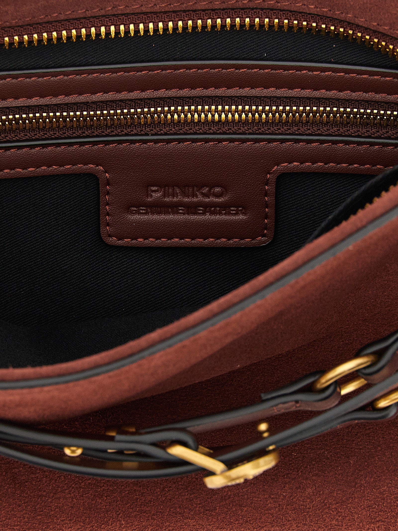 PINKO Schultertasche aus bordeauxrotem Lammleder