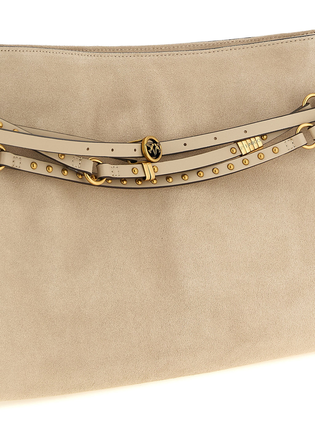 PINKO Beige Kalbsleder-Schultertasche