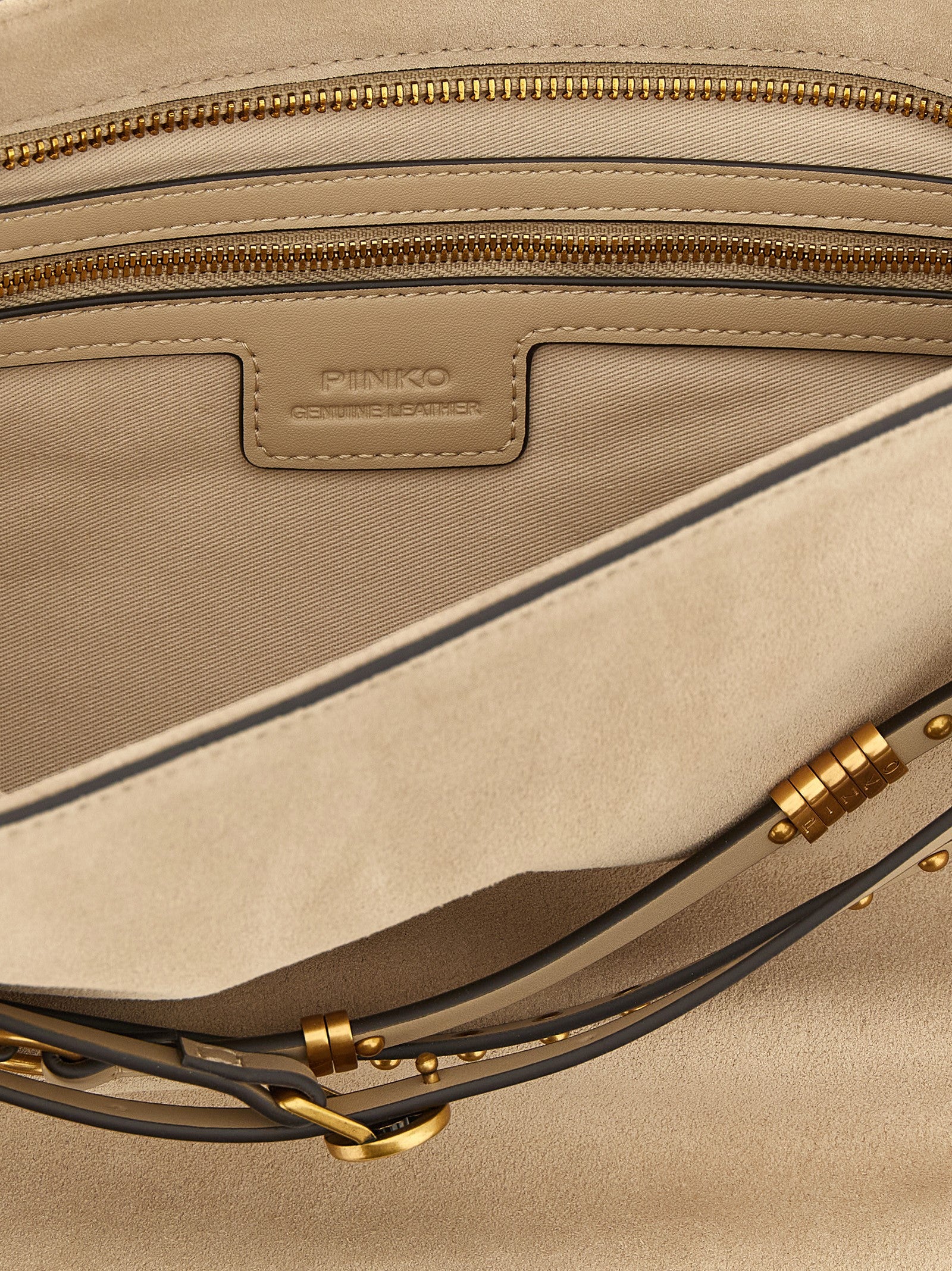 PINKO Beige Kalbsleder-Schultertasche