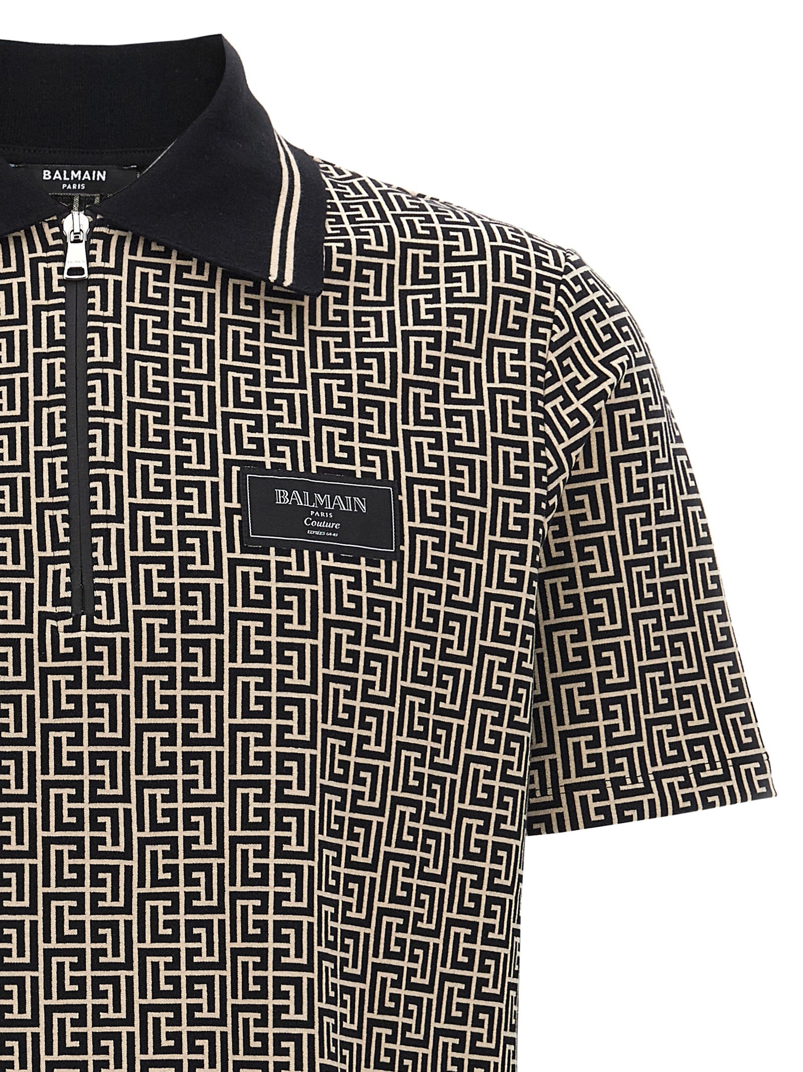 Balmain Bicolor Cotton Polo Shirt