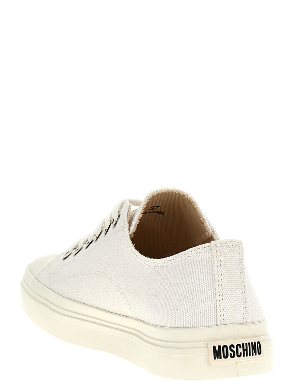 Moschino Weiße Low-Top-Sneaker aus Baumwolle