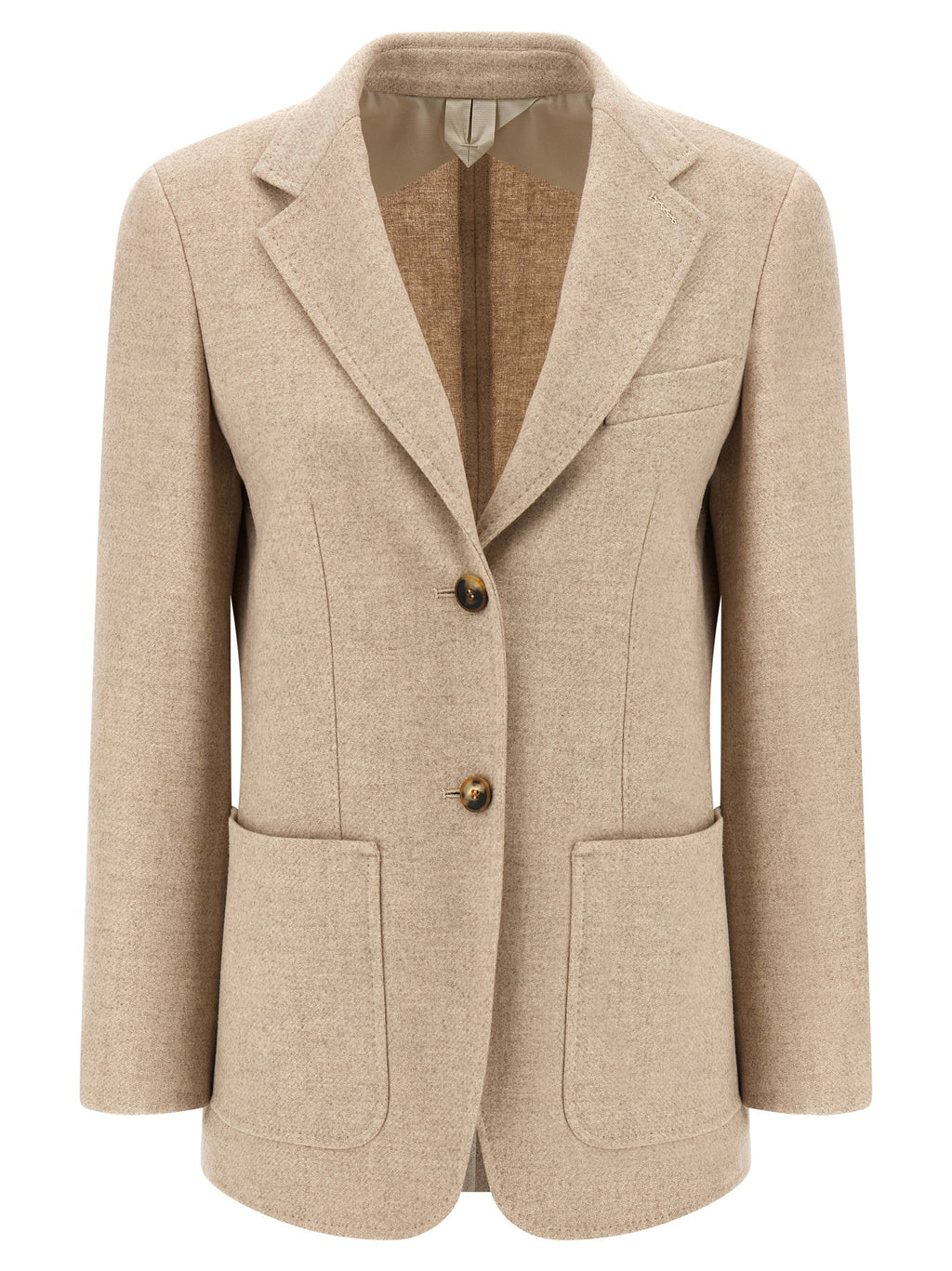Max Mara Beige Alpaka Leder Blazer