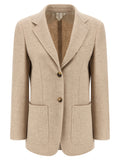 Max Mara Beige Alpaka Leder Blazer