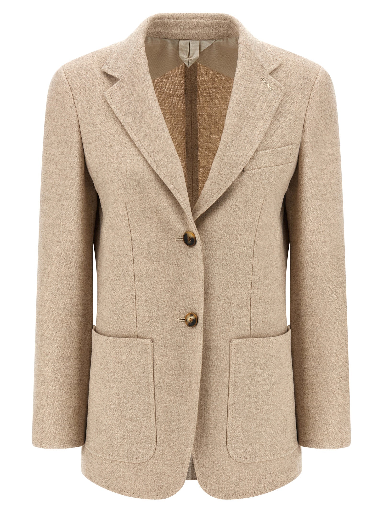 Max Mara Beige Alpaka Leder Blazer